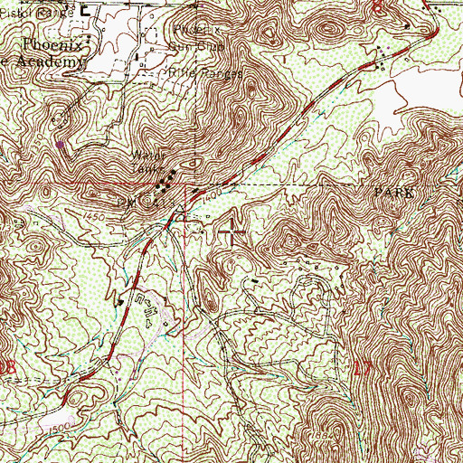 Topographic Map of The Hideout, AZ