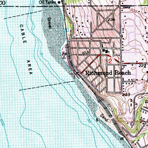 Topographic Map of Richmond Beach, WA