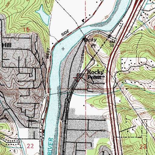 Topographic Map of Rocky Point, WA