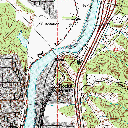 Topographic Map of Rocky Point, WA