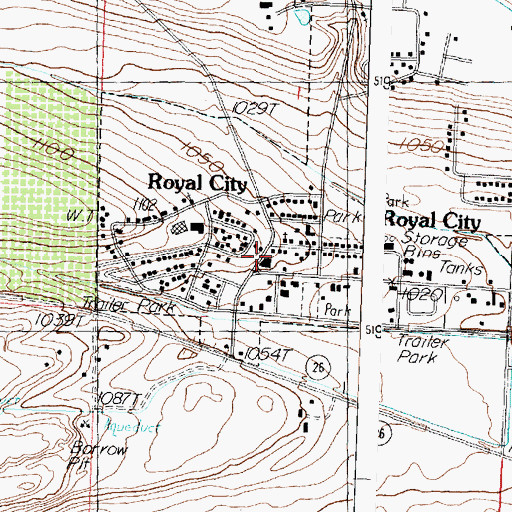 Topographic Map of Royal City, WA