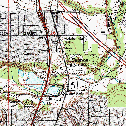 Topographic Map of Salmon Creek, WA