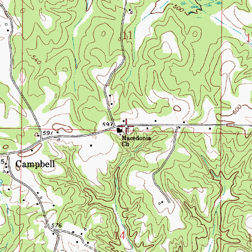 Topographic Map of Macedonia Cemetery, AL