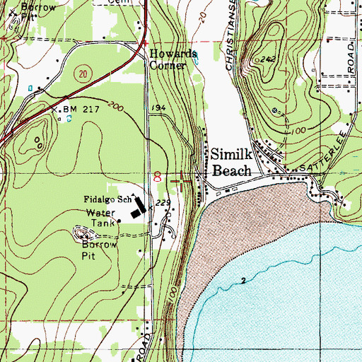 Topographic Map of Similk Beach, WA