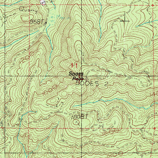 Topographic Map of Tsoo-Yess Peak, WA