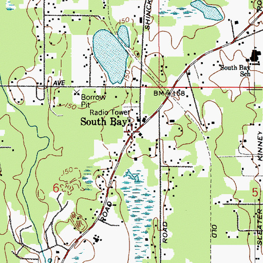 Topographic Map of South Bay, WA