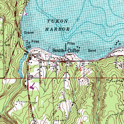 Topographic Map of South Colby, WA