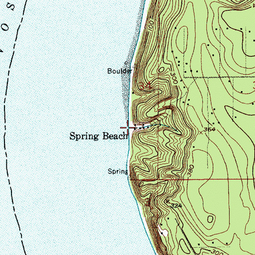 Topographic Map of Spring Beach, WA