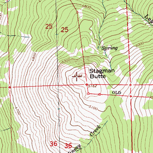Topographic Map of Stagman Butte, WA