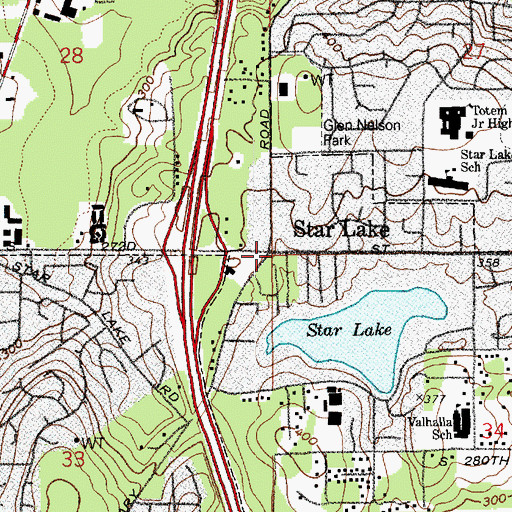 Topographic Map of Star Lake, WA
