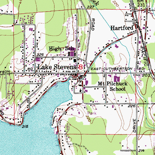 Topographic Map of Lake Stevens, WA