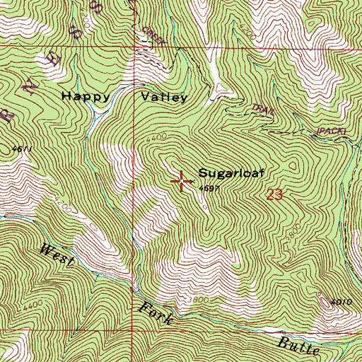 Topographic Map of Sugarloaf, WA