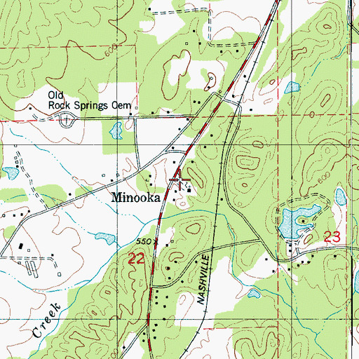 Topographic Map of Rock Springs Cemetery, AL