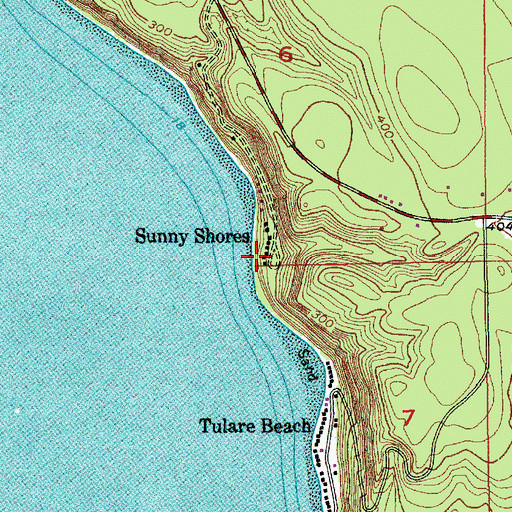 Topographic Map of Sunny Shores, WA