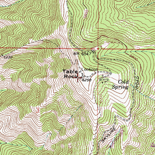 Topographic Map of Table Rock, WA