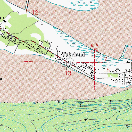 Topographic Map of Tokeland, WA