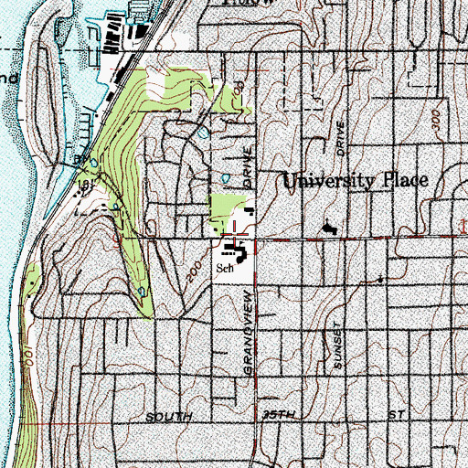 Topographic Map of University Place, WA