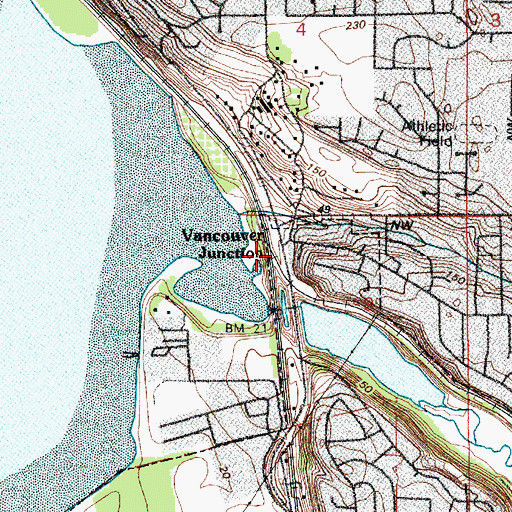 Topographic Map of Vancouver Junction, WA