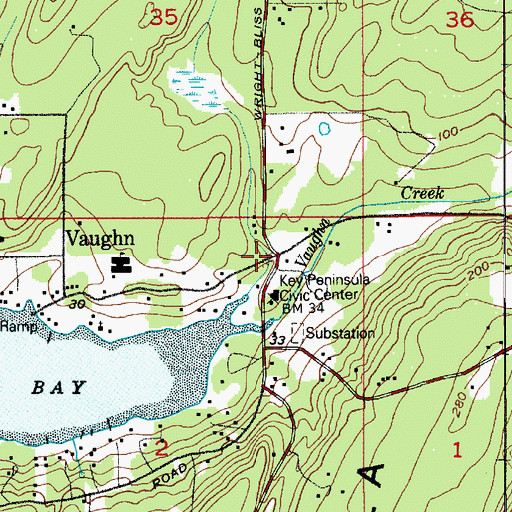 Topographic Map of Vaughn, WA