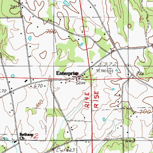 Topographic Map of Pleasant Valley Cemetery, AL