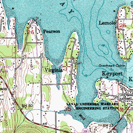 Topographic Map of Virginia, WA