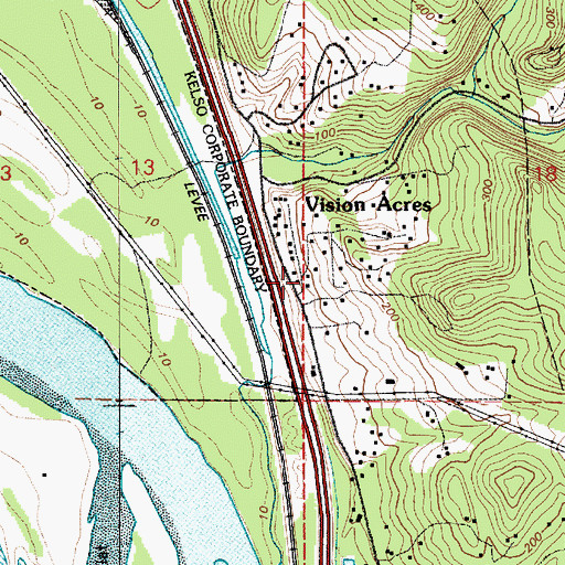 Topographic Map of Vision Acres, WA