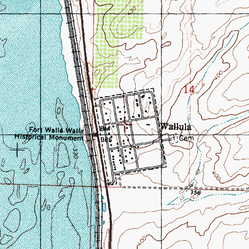 Topographic Map of Wallula, WA