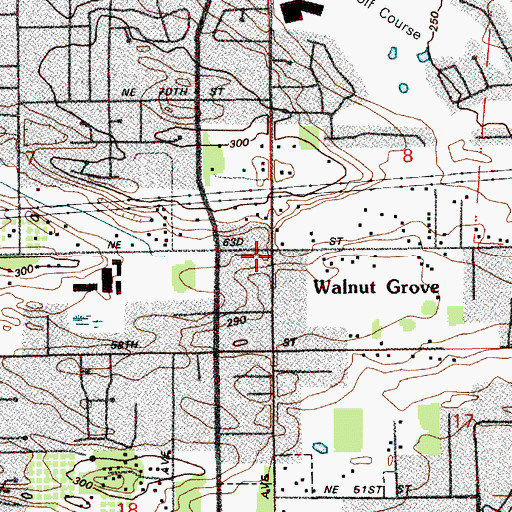 Topographic Map of Walnut Grove, WA