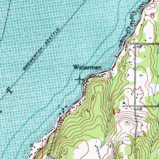 Topographic Map of Waterman, WA