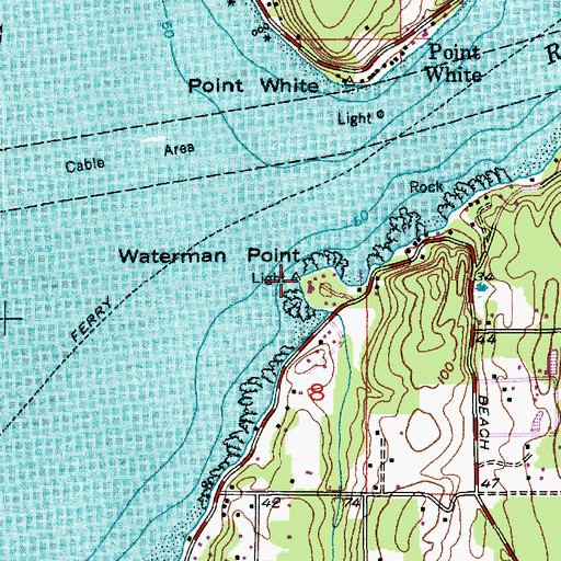 Topographic Map of Waterman Point, WA