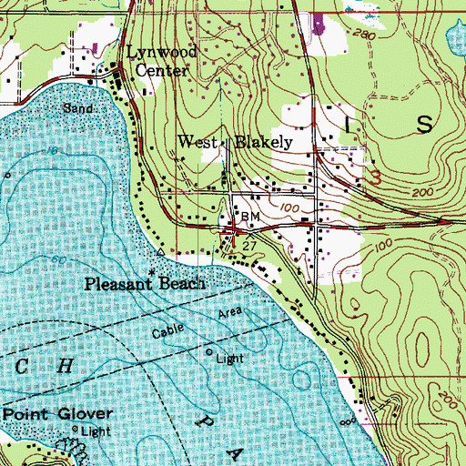 Topographic Map of West Blakely, WA