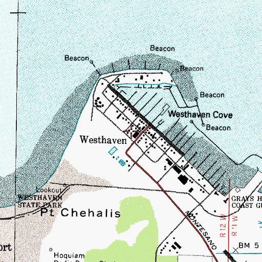 Topographic Map of Westhaven, WA