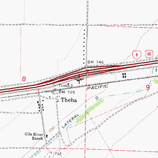 Topographic Map of Theba Interchange, AZ