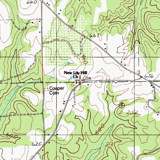 Topographic Map of New Lily Hill Cemetery, AL