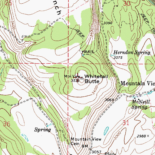 Topographic Map of Whitetail Butte, WA