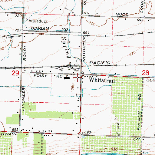 Topographic Map of Whitstran, WA
