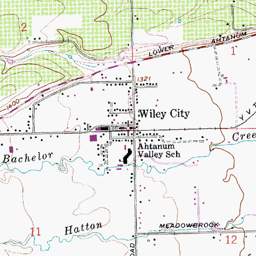Topographic Map of Wiley City, WA