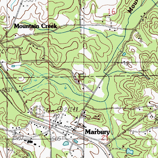 Topographic Map of Saint Paul African Methodist Episcopal Church, AL