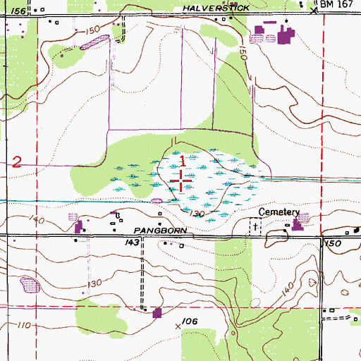 Topographic Map of Pangborn Lake, WA