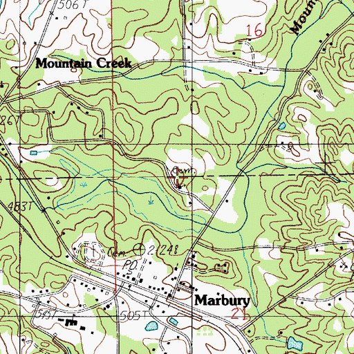 Topographic Map of Saint Paul Cemetery, AL