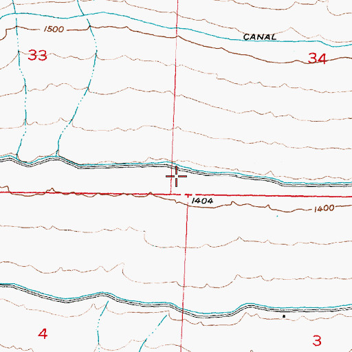 Topographic Map of Quincy Lateral Canal, WA