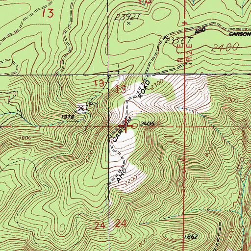Topographic Map of Reid Mountain, WA