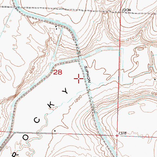 Topographic Map of Rocky Coulee Syphon, WA