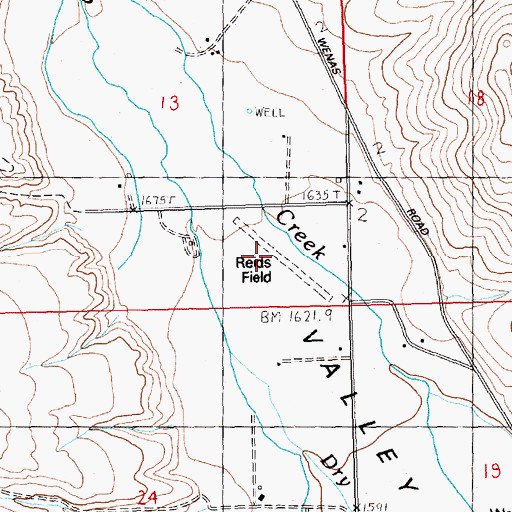 Topographic Map of Reids Field (historical), WA