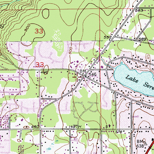 Topographic Map of Serene, WA