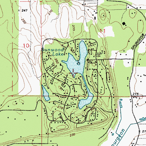 Topographic Map of Sunwood Lake, WA