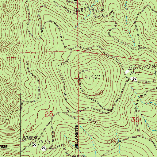 Topographic Map of Smith Mountain, WA