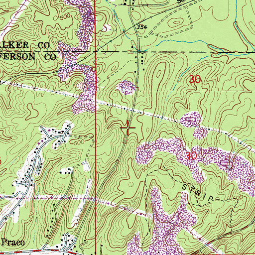 Topographic Map of Williams Ferry (historical), AL