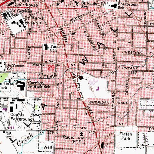 Topographic Map of Southgate Shopping Center, WA