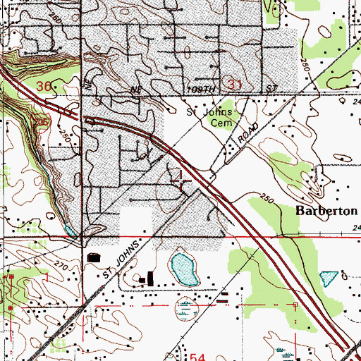 Topographic Map of Saint John, WA